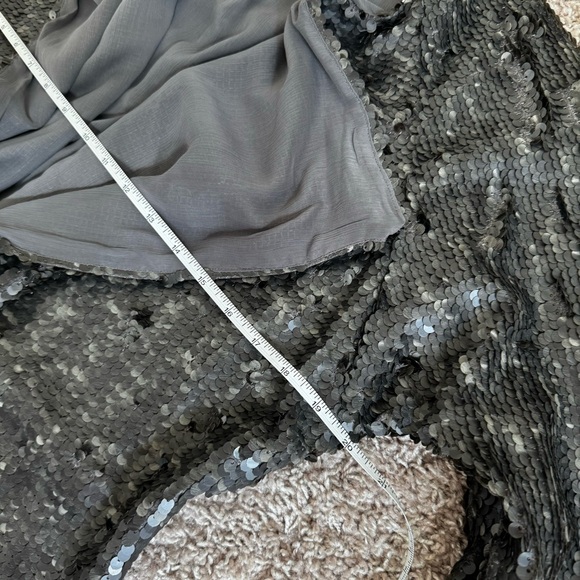 Free People Sequin Open Front Waterfall Jacket in Silver – Size Small - Picture 9 of 12